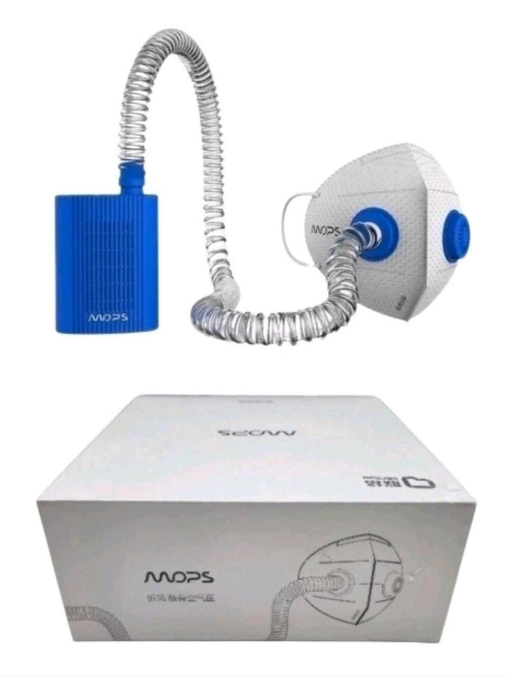 MOPS VIDA Wearable Air Purifier Respirator Mask System Blue NEW Sealed